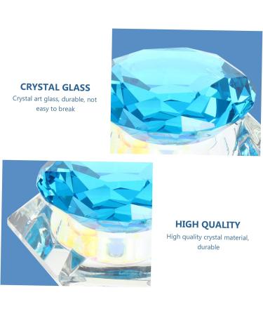 Gogogmee Clear Nail Polish 1pc Nail Art Crystal Cup Nail Glassware Tools Octagon Cup for Nail Art Pen Holder Care 7.5x6cm Blue - Buy Online on GoSupps.com