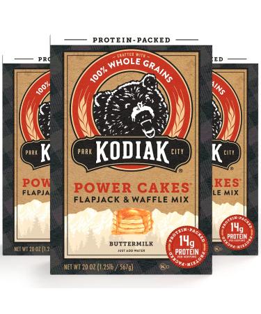 Kodiak Cakes Protein Pancake Mix Buttermilk 20oz (Pack of 3) - High Protein Flapjack & Waffle Mix - Buy Online on GoSupps.com