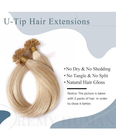 Prebonded U Tip Hair Extensions 50S Keratin Nail Tip Real Remy Human Hair (22"-50g #24 Natural Blonde) - Buy Online on GoSupps.com