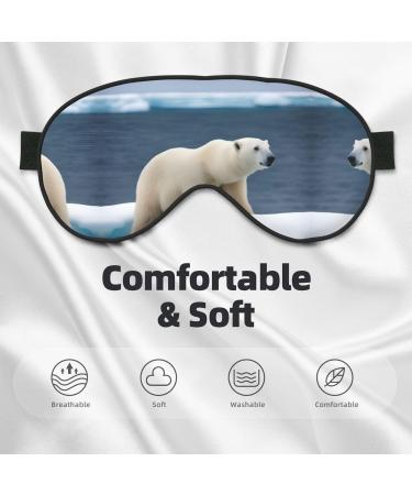 Polar Bear Double-Sided Sleep Eye Mask | Soft Comfortable Blindfold with Adjustable Strap | Block Light | Ideal for Travel & Relaxation - Buy Online on GoSupps.com