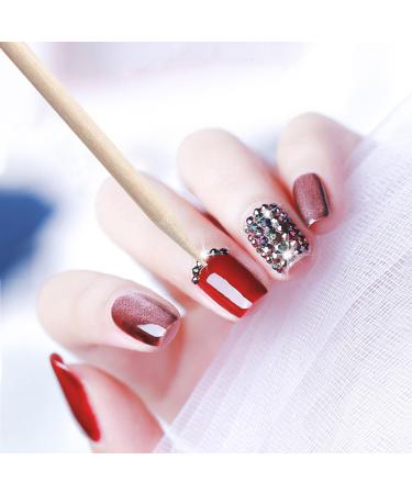 100 PCS Orange Wooden Nail Sticks | Double Heads Cuticle Pusher Tools for Manicure and Pedicure - Buy Online on GoSupps.com