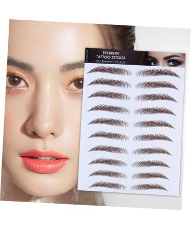 VINTORKY 4pcs Eyebrow Stickers False Eyebrows for Women Eyebrow Makeup Artificial Eyebrow 3d Cosmetic Make up 21x15cm Brown - Buy Online on GoSupps.com