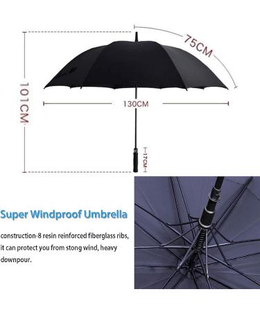 TEASTAR 60 Inch Large Golf Umbrella - Automatic Open Windproof Stick Umbrella for Sun & Rain Protection, Teflon Rain Repellent - Black - Buy Online on GoSupps.com