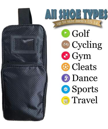 Amy Sport Golf Shoe Bag - Zippered Travel Shoes Case with Outside Pocket, Lightweight Carrier for Men and Women - Ideal for Basketball, Soccer, Gym - Black - Buy Online on GoSupps.com