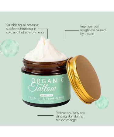 Maidlure Grass-fed Beef Tallow with Frankincense Oil & Castor oil Organic Tallow and Manuka Honey Face Moisturizer for Skin Hydrating & Nourishing Balm for Sensitive Skin (1) - Buy Online on GoSupps.com