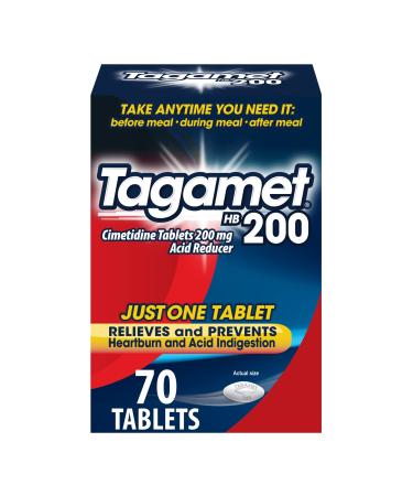 Tagamet HB 200 mg Cimetidine Acid Reducer and Heartburn Relief, 70 Count Original 70 Count