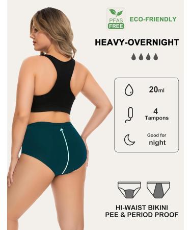 Leovqn Lace Trim Period Pants for Women - Heavy Flow Menstrual Underwear, Leakproof Postpartum Briefs - Midnight Blue, Size L - Buy Online on GoSupps.com