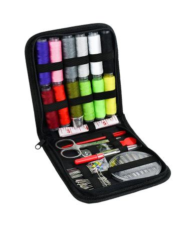 Sewing Kit, 74 Pcs Portable Mini Sewing Kit for Home Travel Sewing Accessories with 12 Color Thread, Tape Measure, Needles, Scissors and Other Accessories