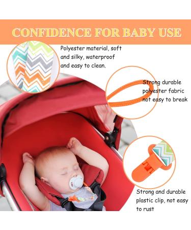 10 Pcs Boys Dummy Clips with Silicone Adapter | Baby Pacifier Holder Straps for Teething Toys - Orange - Buy Online on GoSupps.com