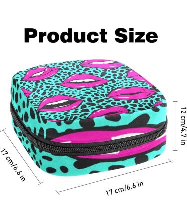 Pink Lips Leopard Menstrual Pad & Cup Pocket - Zippered Reusable Eco-Friendly for Teenagers & Women - Buy Online on GoSupps.com