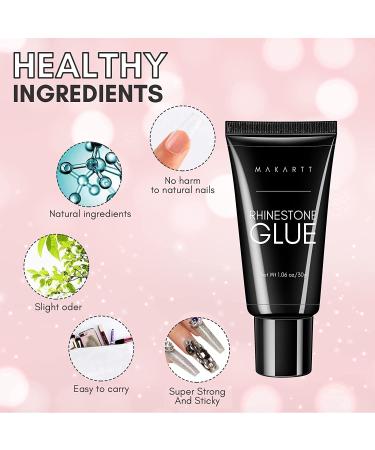 Makartt Nail Rhinestone Glue Gel 1.06oz - Strong Adhesive for Nail Gems, Jewels, Crystals, and Diamonds - Nail Lamp Required - 3D Charm Sequins - Buy Online on GoSupps.com