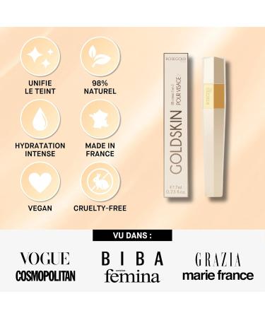 ROSEGOLD GOLDSKIN La BB Cr me 5 en 1 l Acide Hyaluronique Unifie Hydrate Repulpe la Peau Teint Frais et Revitalis 98% Naturel - Fabriqu en France - Sans hormone sans parfum - Vegan 7 ml (Lot de 1) - Buy Online on GoSupps.com
