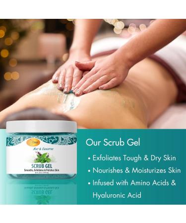 SPA REDI Exfoliating Scrub Pumice Gel Mint & Eucalyptus 16 oz - Hyaluronic Acid Infused Manicure Pedicure & Body Exfoliator - Buy Online on GoSupps.com