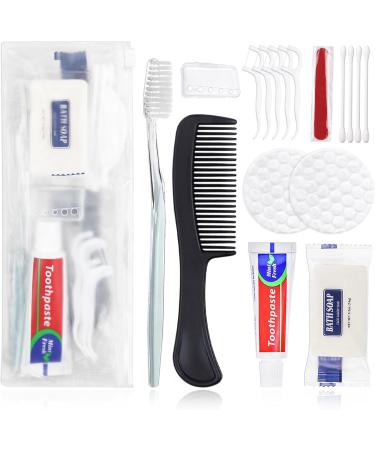 25 Sets Personal Hygiene Kit Bulk - Disposable Toiletry Kits for Travel Homeless Supplies | Toothbrush Toothpaste Floss Comb & Soap Cover - Buy Online on GoSupps.com