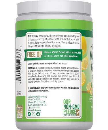 Nature's Truth Magnesium Glycinate Powder | 6 oz | Lemon Flavor | High Absorption | Vegan Non-GMO Gluten Free Supplement - Buy Online on GoSupps.com