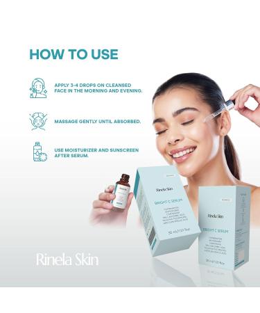 Rinela Skin Brilliant C E Ferulic Serum Advanced Antioxidant Face Treatment with 15% L Ascorbic Acid 1% Alpha Tocopherol 30ml/1.01 fl oz - Buy Online on GoSupps.com