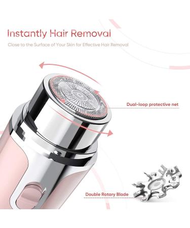 Scienbeauty Painless Electric Facial Hair Remover Trimmer for Women - Pink Ladies Shaver with Dust Protection Cover for Peach Fuzz & Lip Hair - Buy Online on GoSupps.com