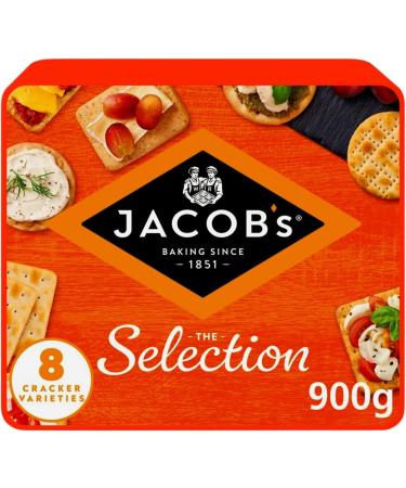 Crackers Selection with Jacob's The Selection 8 Cracker Varieties 900g | Perfect for Sharing On the go Snacks | 8 Different Selection of Delicious Crackers and Biscuits - Buy Online on GoSupps.com
