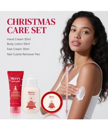 3IN1 Body Care Travel Christmas Set Home Spa Gift Set Includes Hand Cream Body Lotion and Feet Cream Personal Body Care Travel Set with Nail Cuticle Remover Pen for Birthday Valentine's Day Gifts - Buy Online on GoSupps.com