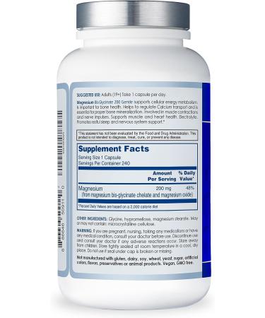 CanPrev Magnesium Bis-Glycinate 200mg - Muscle & Bone Health - 240 Veg Capsules - 3rd Party Tested - Made in Canada - Buy Online on GoSupps.com