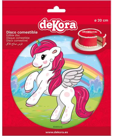 Unicorn Round 20cm 8 inch Edible Sugar Cake Topper. Licenced Product. Dekora. - Buy Online on GoSupps.com