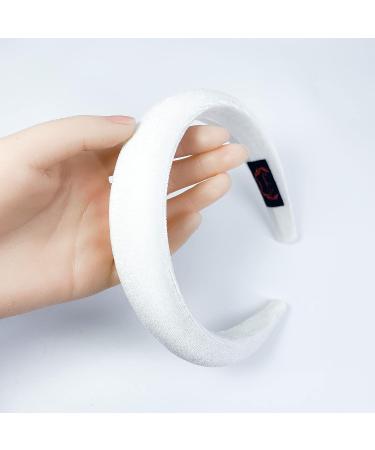 Firecolor Chic White Velvet Padded Headband for Women - Wide Vintage Hairband - Buy Online on GoSupps.com