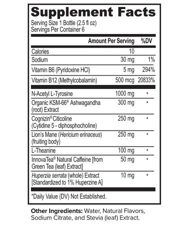 Onnit Alpha BRAIN Focus Energy Shot Supplement - Tropical Fruit, 2.5 fl oz (6 ct) - Boost Energy, Mood, and Brain Function - Buy Online on GoSupps.com
