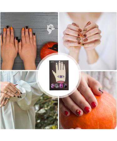 Halloween Nails Short Nail Stickers Press on Nails Short | Bat Spider Ghost False Nails Halloween Nail Design Nail Art Stickers Nail Halloween Decorations - Buy Online on GoSupps.com