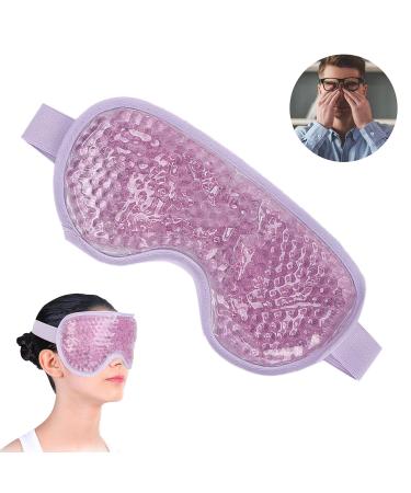 Cooling Gel Bead Eye Mask for Kids & Adults - Reusable Hot/Cold Compress Eye Pack for Swelling Relief - Washable & Easy to Clean (Purple) - Buy Online on GoSupps.com