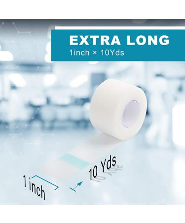 LotFancy Transparent Medical Tape 1 x 10Yds - 2 Rolls | Adhesive Clear Surgical Tape for Sensitive Skin - Latex Free, Hypoallergenic PE First Aid Tape | Wound Bandage - 2 Count Pack - Buy Online on GoSupps.com