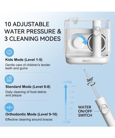 Buy M30 Dental Water Flosser - 600ML 10 Adjustable Pressure Oral Irrigator with 4 Jet Tips for Braces & Gum Care | Fast International Shipping - Buy Online on GoSupps.com