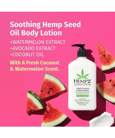Hempz Fresh Coconut & Watermelon Body Lotion with Shea Butter & Hemp Seed Oil - Daily Moisturizer for Soft Skin - Buy Online on GoSupps.com