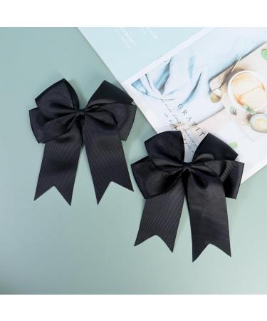 2 Pack 6 inch Bow Hair Clips Large Hair Bow Hair Barrette Clips for Women Girls Black Hair Bows - Buy Online on GoSupps.com