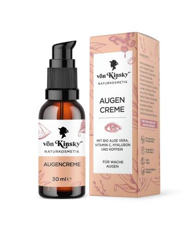 Organic Eye Cream - With Organic Aloe Vera Vitamin C Hyaluron Caffeine - 30ml - Wrinkles Dark Circles Skincare - Made in Germany - by Kinsky - Buy Online on GoSupps.com