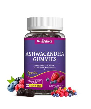 Ashwagandha Gummies 3000mg - Stress Relief Immune Support & Increased Energy - Ashwagandha Supplements for Women & Men - Natural Mixed Berry Flavor (60 Count) 60 Count (Pack of 1)