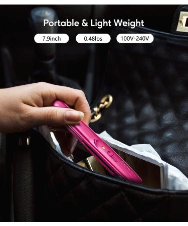 Terviiix Mini Flat Iron for Short Hair/Bangs - 0.5'' Portable Ceramic Straightener in Pink - Buy Online on GoSupps.com