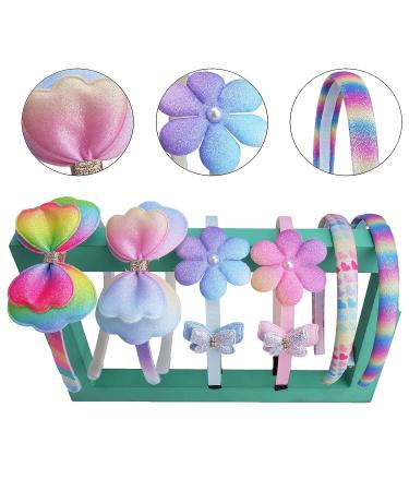 AlamnoFu 6pcs Glitter Toddler Headband Set - Girls Sparkly Hair Bands with Bow, Sequin Flower, Butterfly Designs for Kids - Buy Online on GoSupps.com