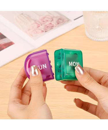Weekly Pill Organizer - 1 Time A Day Detachable 7 Compartment Travel Case for Vitamins & Medicine - Colorful & Portable - Buy Online on GoSupps.com