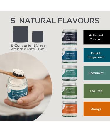 Georganics Organic Tooth Powder - Brighten & Whiten Teeth Naturally Vegan Fluoride-Free 60ml - Orange - Buy Online on GoSupps.com