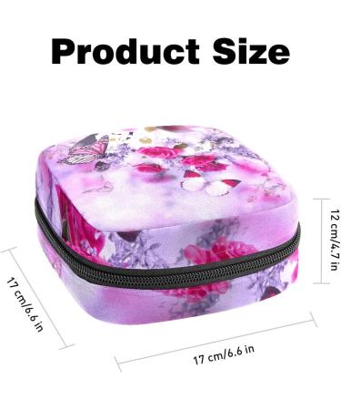 Floral Menstrual Cup & Sanitary Napkin Storage Bag - Roses & Butterfly Design | Portable Menstruation Pads Pouch for Girls & Women (Color 2) - Buy Online on GoSupps.com