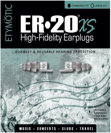 Etymotic ER20XS High-Fidelity Earplugs (2 Pairs, Frost Color) - Noise Reduction, Carrying Case, Neck Cord - Liberty Cloth Included - Buy Online on GoSupps.com