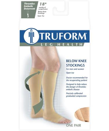 Truform Surgical Stockings | 18 mmHg Compression | Knee High | Open Toe | Beige | X-Large (Pack of 2) - International Shipping Available - Buy Online on GoSupps.com