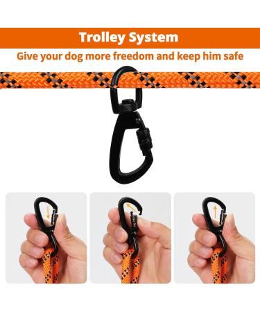 Buy Portable Dog Clamping Cables - Reflective Trolley System for Camping & Outdoor | 15.2m 21.3m 30.5m - Zigzag Pattern in Sunset Chevron - Buy Online on GoSupps.com