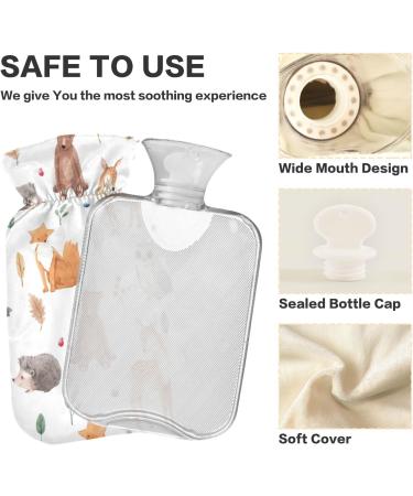 Naanle Hedgehog & Fox Hot Water Bottle - 1L Transparent for Warm & Cold Therapy | Pain Relief & Cozy Comfort for Bed Hands & Feet - Buy Online on GoSupps.com