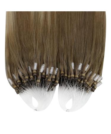 Ugeat Real Hair Microring Extensions - Ombre 60cm | Light Brown to White Blonde | 50g 1g Hair Highlights - Buy Online on GoSupps.com