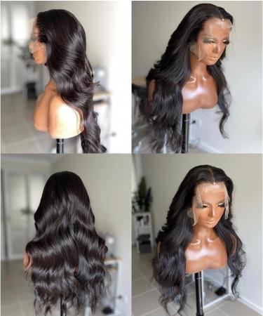 26 Inch Body Wave HD Lace Front Wig | Brazilian Virgin Human Hair | Transparent Lace Frontal Wigs for Black Women | Real Glueless Wig with Baby Hair | 180 Density | Can Be Dyed - Buy Online on GoSupps.com