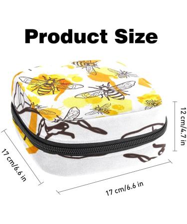 Muooum Menstrual Polster Bag with Zipper | Stylish Bees Honeycomb Pattern | Women's Flip Pocket for Tampons | Perfect for Girls - Color 10 - Buy Online on GoSupps.com