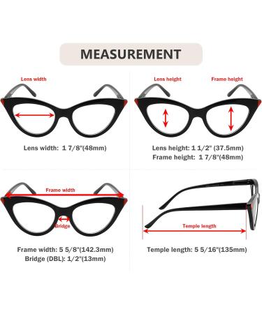 Eyekepper 5 Pack Fashion Cat Eye Reading Glasses for Women - Stylish Large Square Lenses & Spring Hinges +1.25 Strength - Buy Online on GoSupps.com