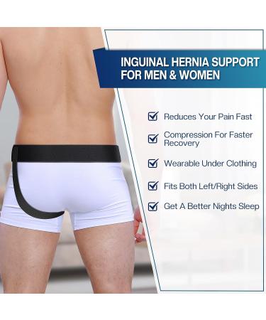 QAYE Hernia Belt for Men & Women - Inguinal Hernia Support, Removable Compression Pads, Black (X-Large) - Buy Online on GoSupps.com
