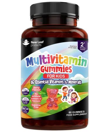 Multivitamins for Children Kids Multivitamin Gummies Two Months Plus Zinc 16 Essential Vitamins A B3 B5 B6 B7 B9 B12 C D E with Minerals Gluten-Free Vegan Halal Multivits for Kids 60 Count (Pack of 1) Kids